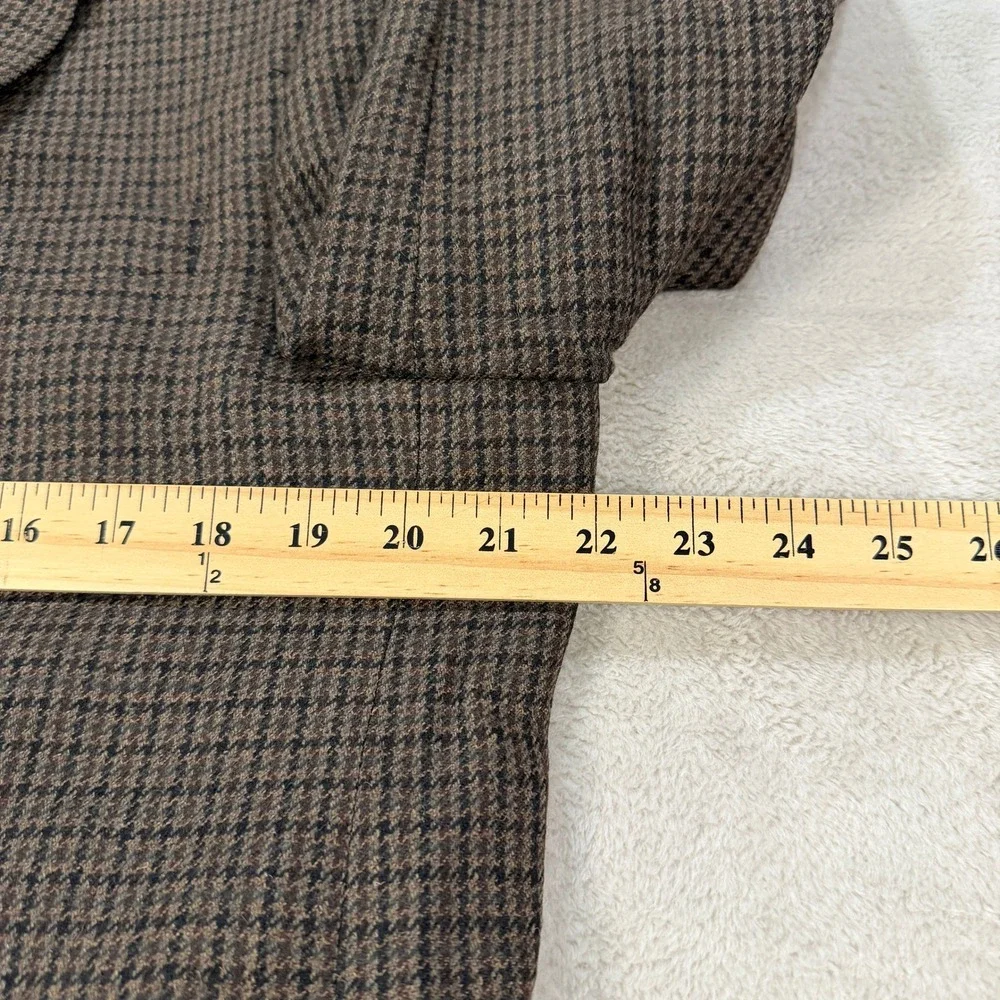 NEW Lauren Ralph Lauren Mens 42R Brown Houndstooth Wool 2-Button Blazer Jacket